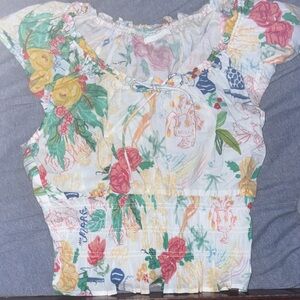 Floral Print Smocked Top